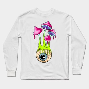 melting mushroom graphic sublimation Long Sleeve T-Shirt